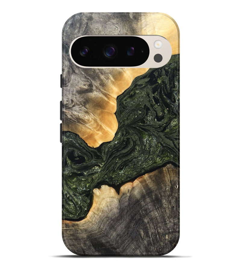 Pixel 9 Pro XL Wood Live Edge Phone Case - Kacey (Green, 826617)