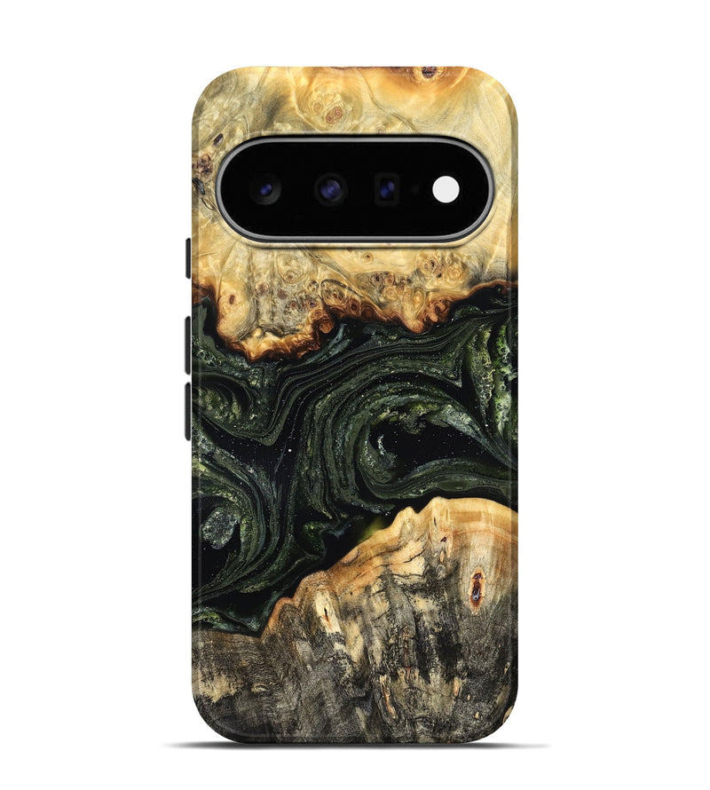 Pixel 11 Pro Wood Live Edge Phone Case - Lillie (Green, 826622)