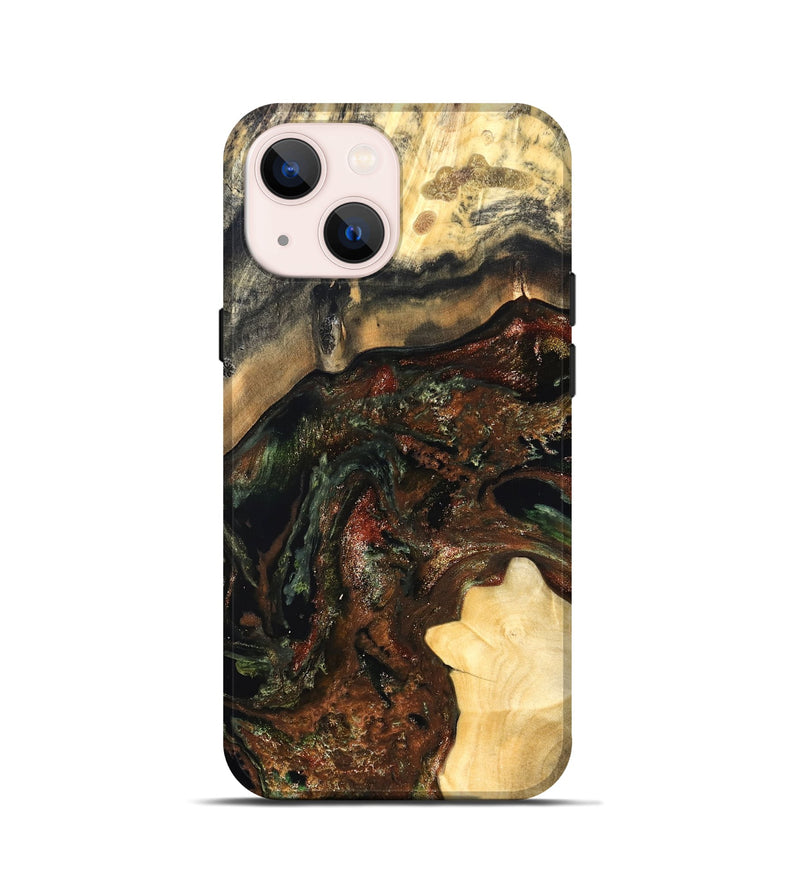 iPhone 13 mini Wood Live Edge Phone Case - Jaxson (Green, 826623)