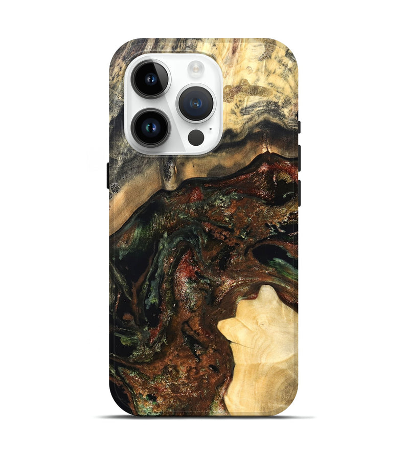 iPhone 15 Pro Wood Live Edge Phone Case - Jaxson (Green, 826623)
