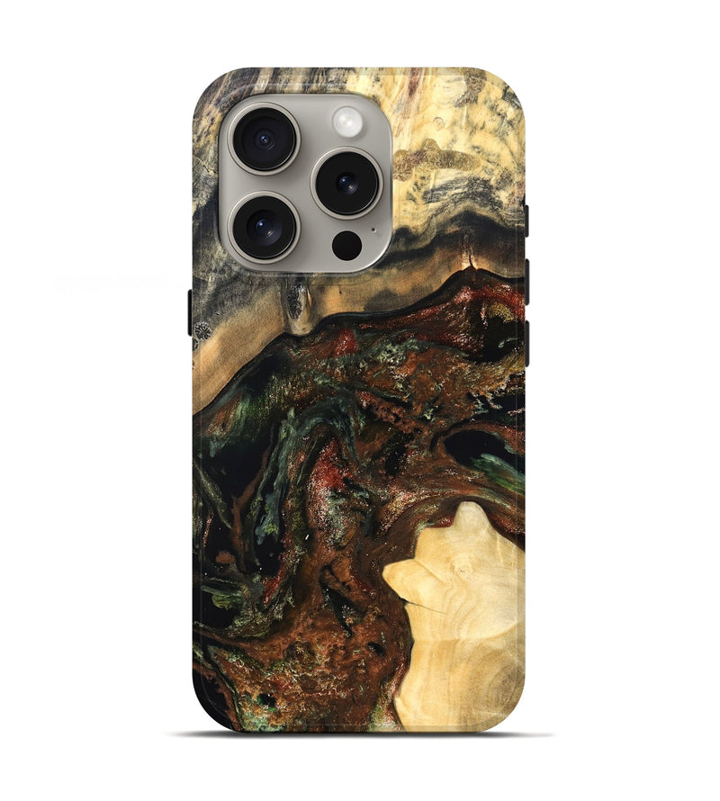 iPhone 16 Pro Wood Live Edge Phone Case - Jaxson (Green, 826623)