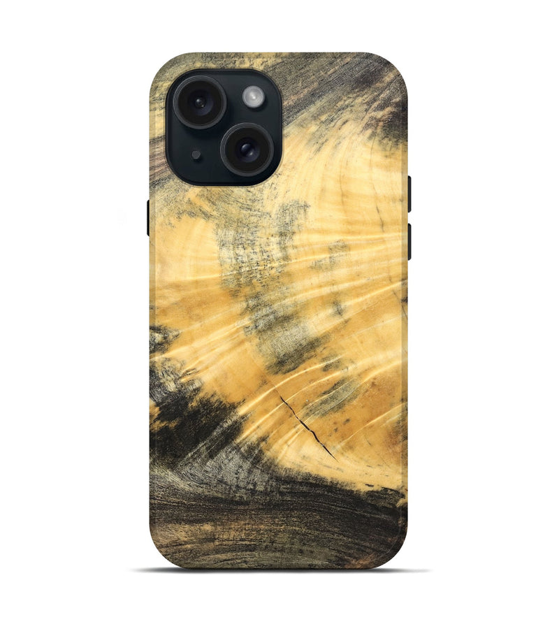 iPhone 15 Wood Live Edge Phone Case - Meir (Solid Wood, 826657)