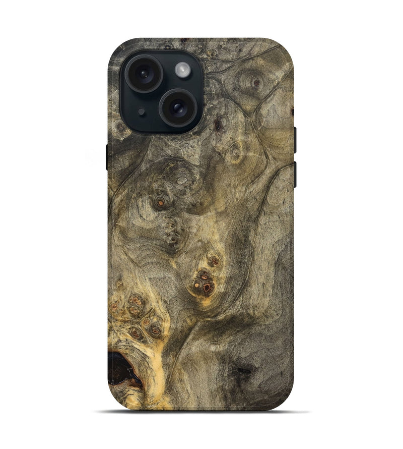 iPhone 15 Wood Live Edge Phone Case - Nori (Solid Wood, 826663)
