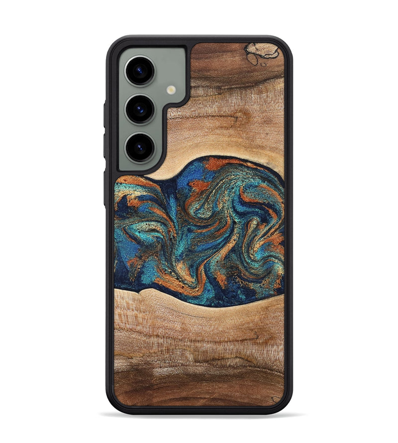 Galaxy S24 Plus Wood Phone Case - Harlee (Teal & Gold, 826672)