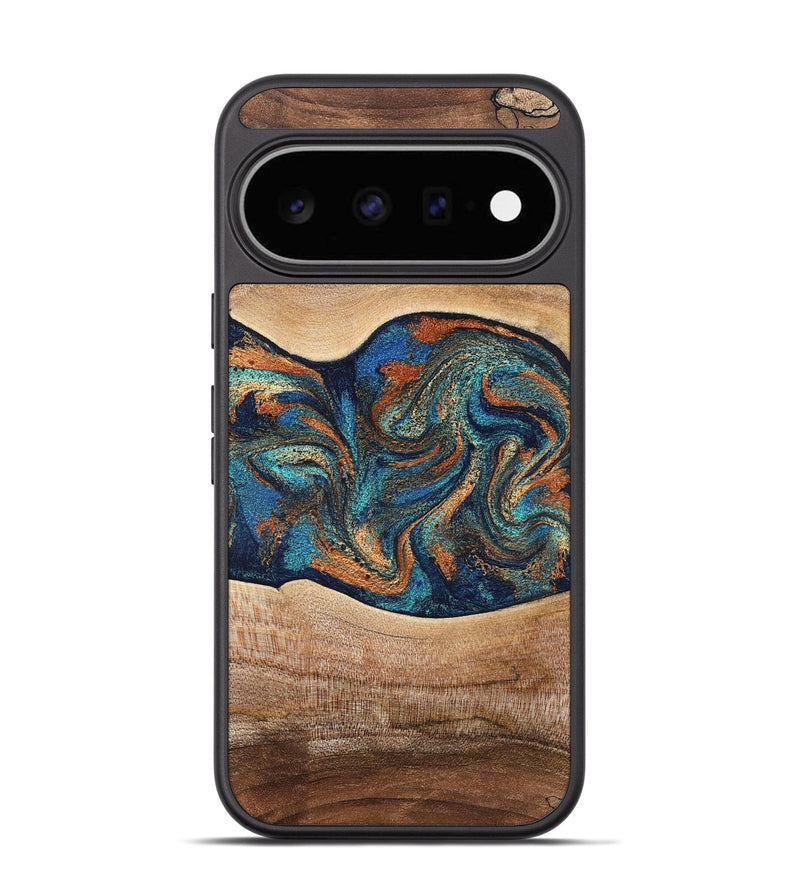 Pixel 11 Wood Phone Case - Harlee (Teal & Gold, 826672)