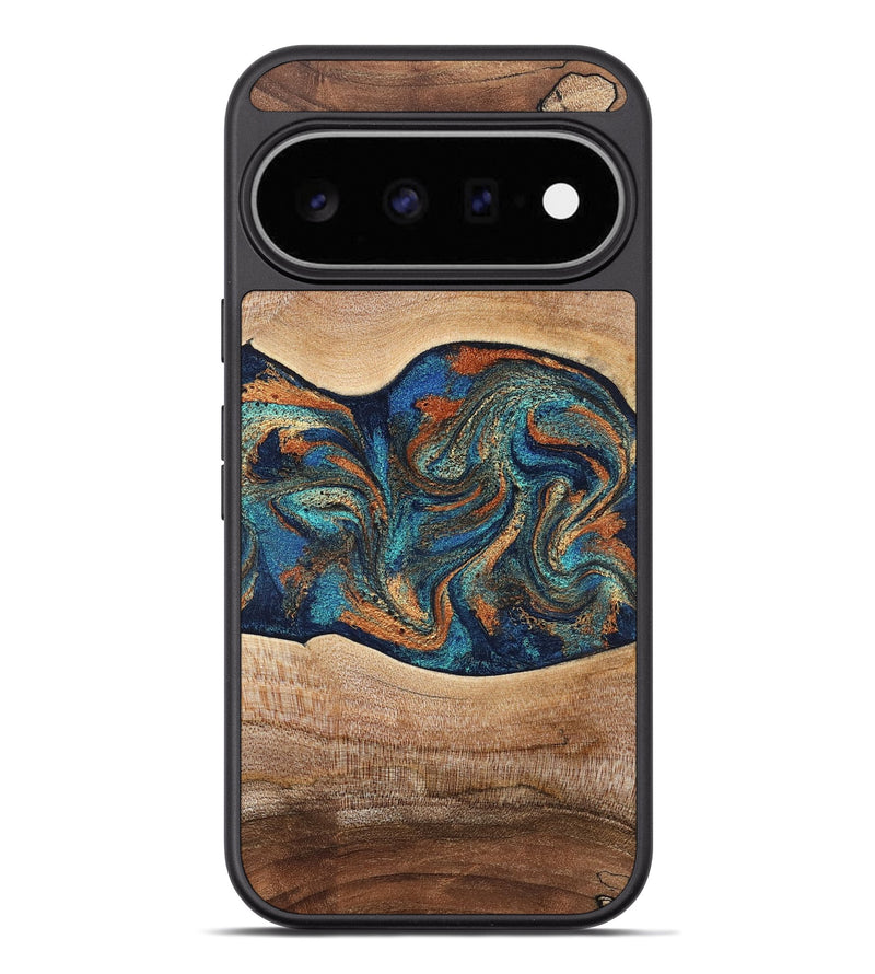 Pixel 11 Pro XL Wood Phone Case - Harlee (Teal & Gold, 826672)