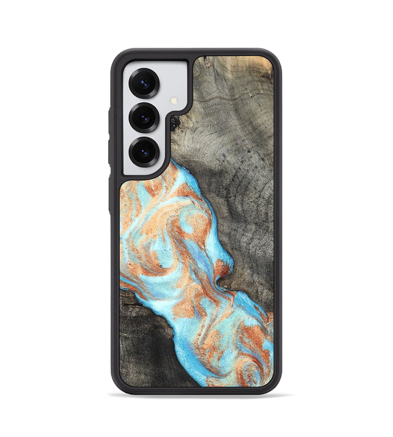 Galaxy S25 Wood Phone Case - Hank (Teal & Gold, 826673)