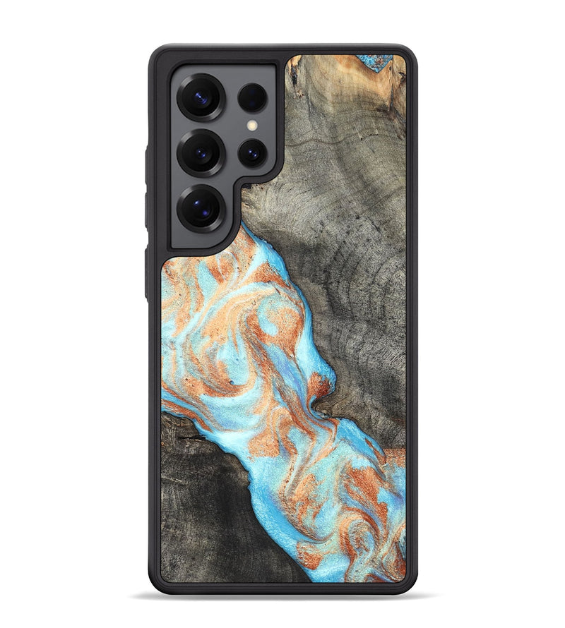 Galaxy S25 Ultra Wood Phone Case - Hank (Teal & Gold, 826673)