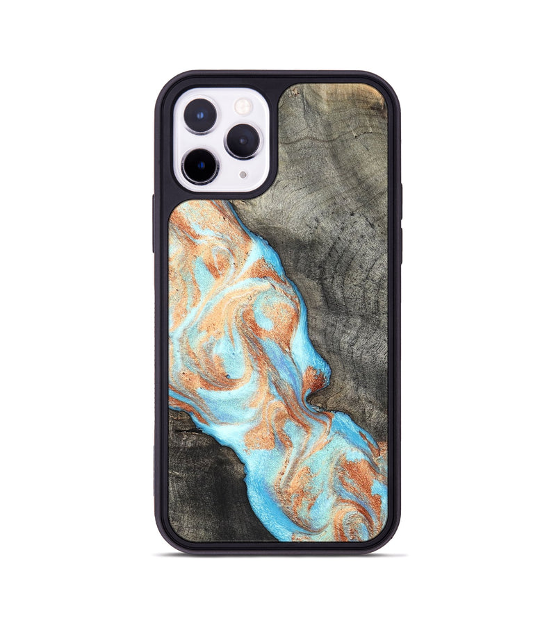 iPhone 11 Pro Wood Phone Case - Hank (Teal & Gold, 826673)