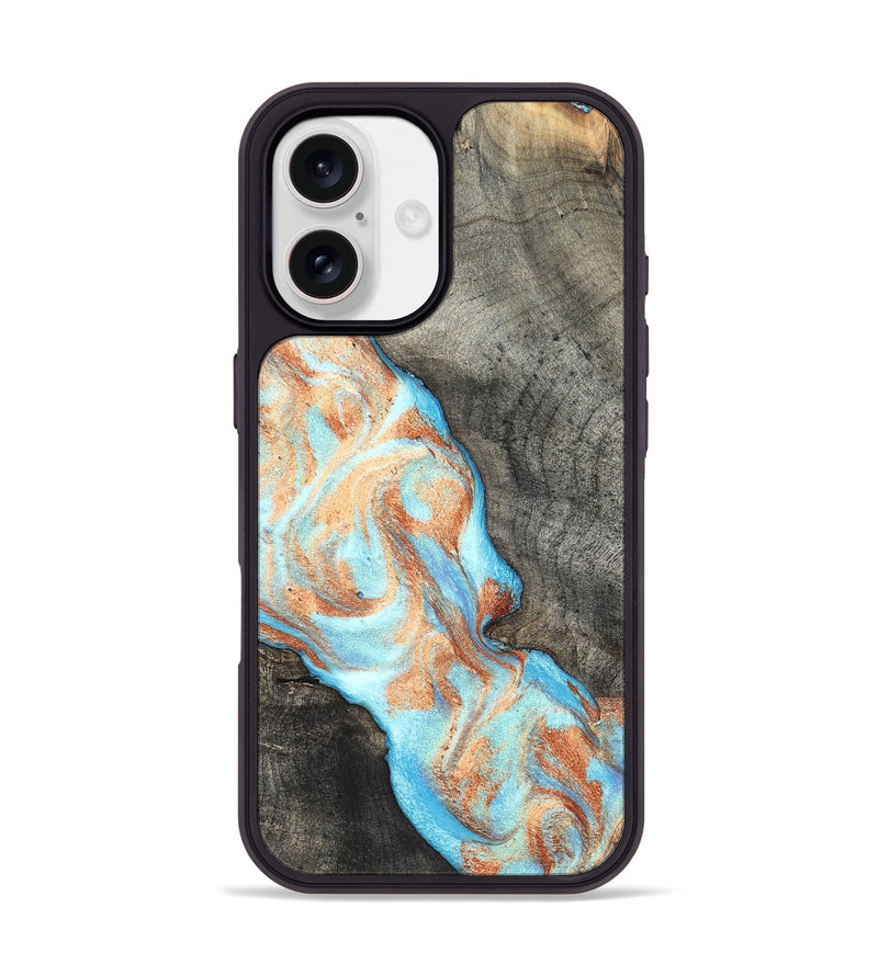 iPhone 17 Wood Phone Case - Hank (Teal & Gold, 826673)