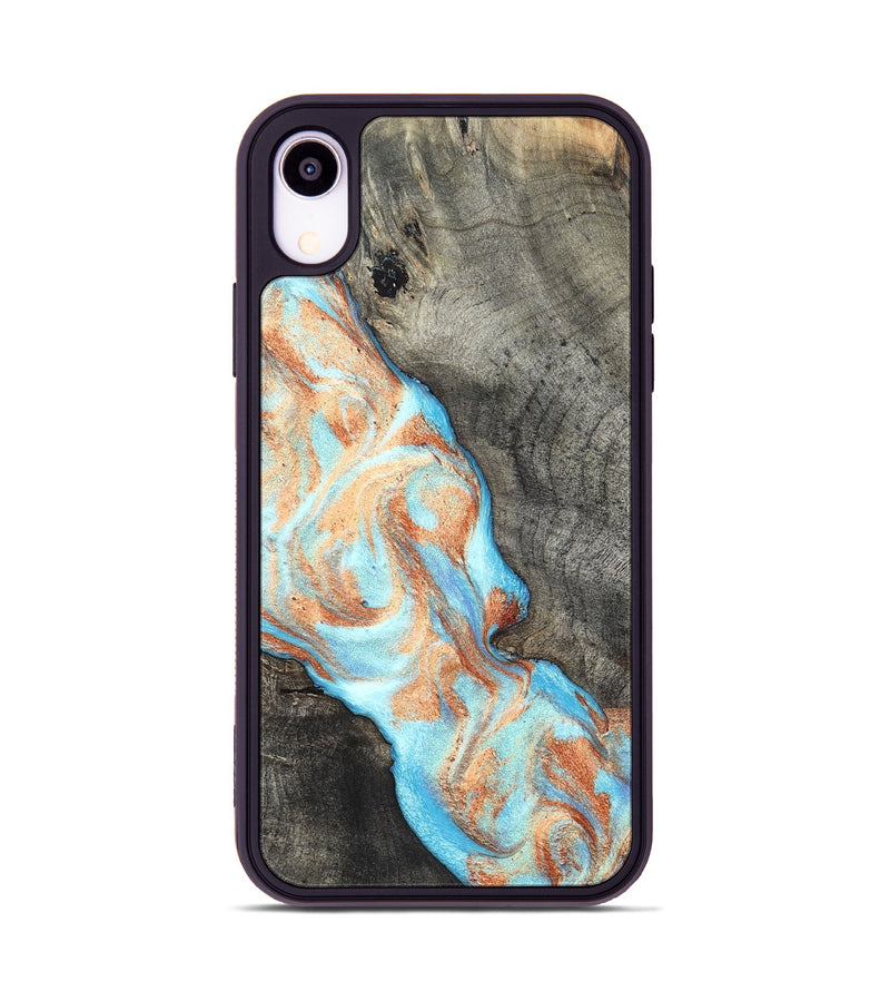 iPhone Xr Wood Phone Case - Hank (Teal & Gold, 826673)