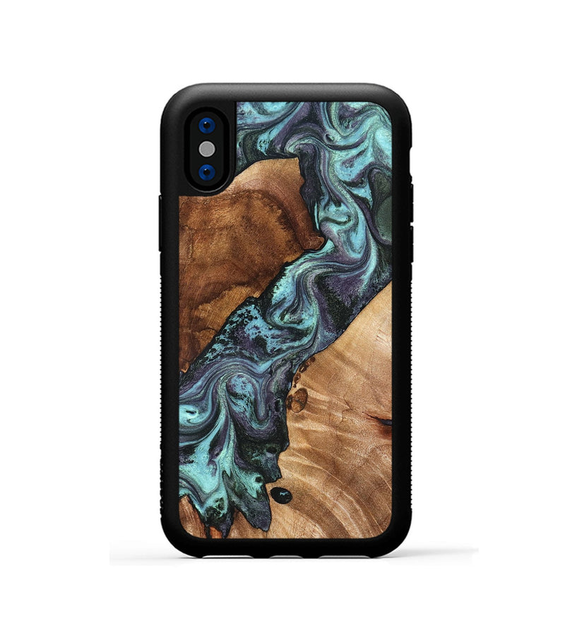 iPhone Xs Wood Phone Case - Alice (Green, 826680)