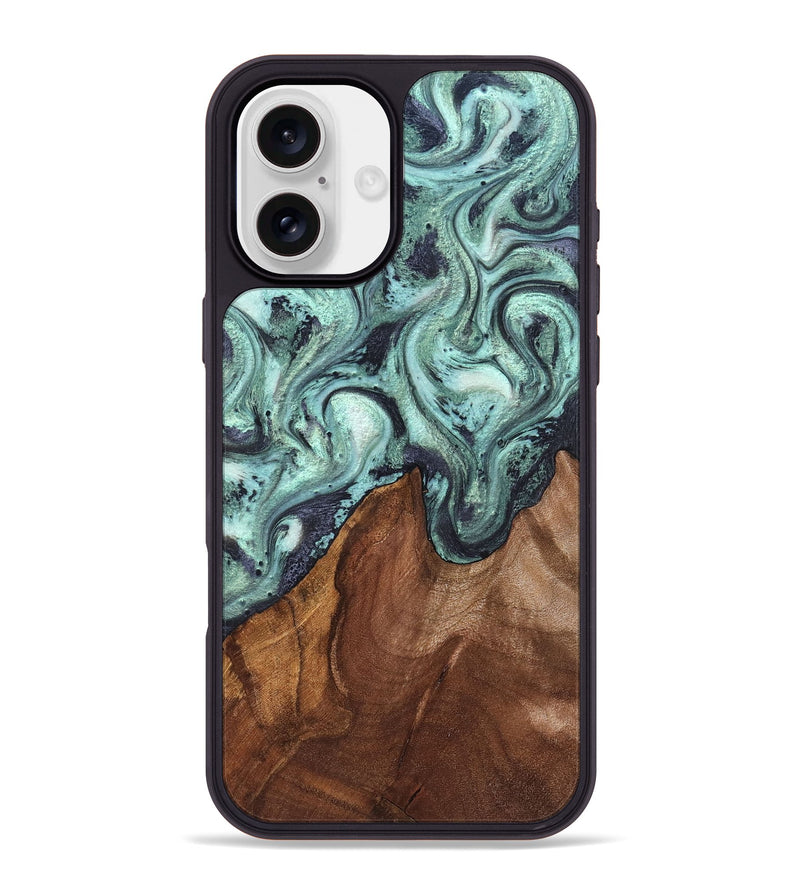 iPhone 16 Plus Wood Phone Case - Izan (Green, 826691)