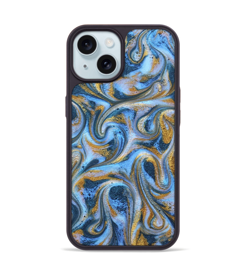iPhone 15 ResinArt Phone Case - Cordero (Teal & Gold, 826693)
