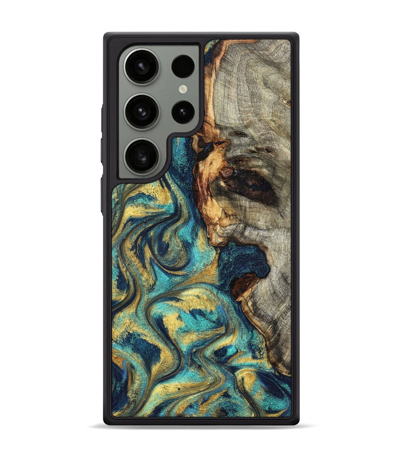 Galaxy S24 Ultra Wood Phone Case - Kevon (Teal & Gold, 826694)