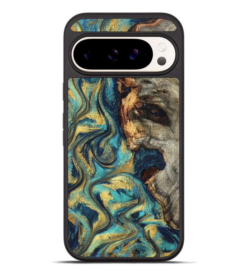 Pixel 10 Pro XL Wood Phone Case - Kevon (Teal & Gold, 826694)