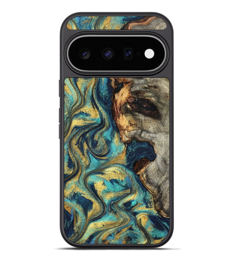 Pixel 11 Pro XL Wood Phone Case - Kevon (Teal & Gold, 826694)