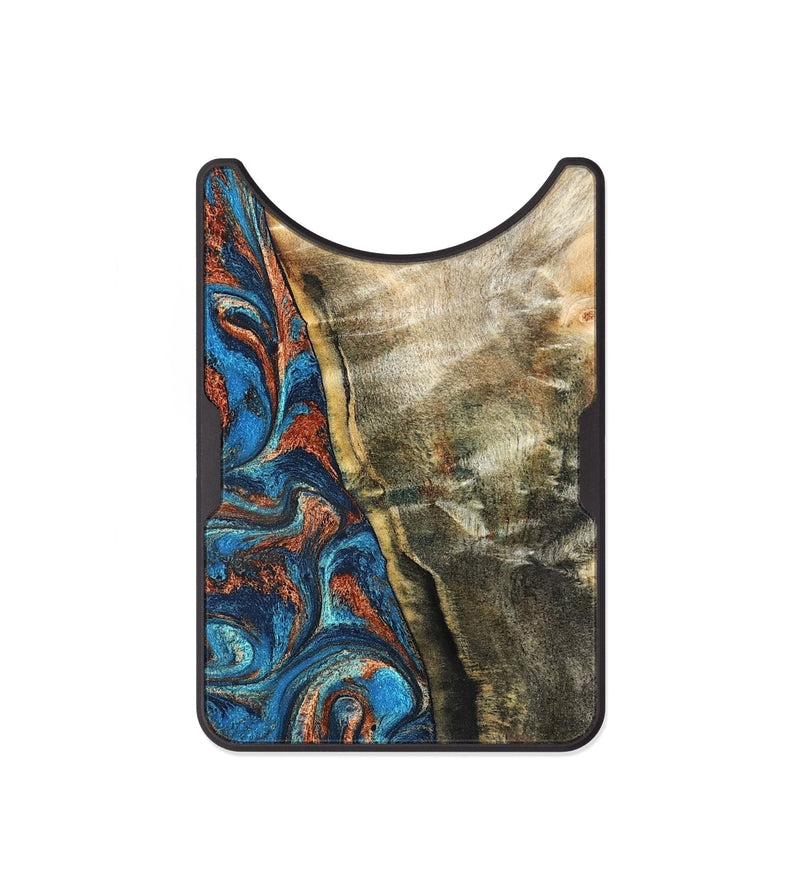 Alloy Wood Wallet - Doretha (Teal & Gold, 826698)