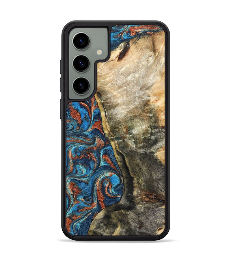 Galaxy S24 Plus Wood Phone Case - Doretha (Teal & Gold, 826698)