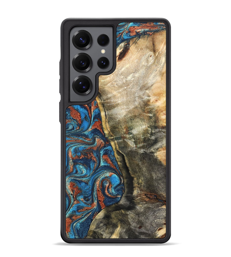 Galaxy S25 Ultra Wood Phone Case - Doretha (Teal & Gold, 826698)