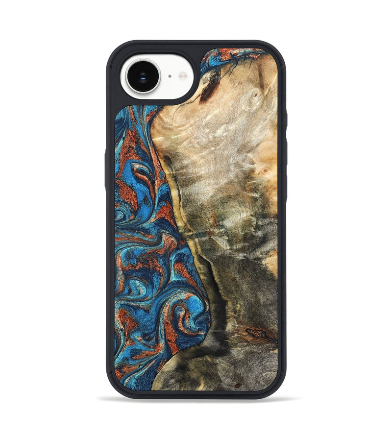 iPhone 17e Wood Phone Case - Doretha (Teal & Gold, 826698)