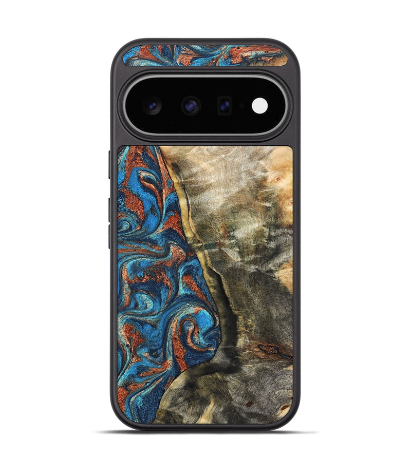 Pixel 11 Wood Phone Case - Doretha (Teal & Gold, 826698)
