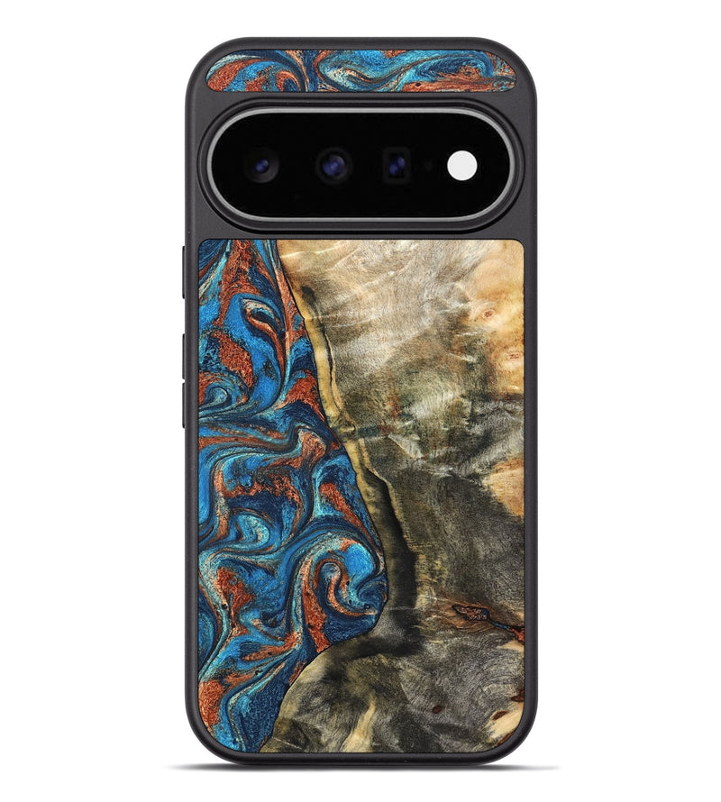 Pixel 11 Pro XL Wood Phone Case - Doretha (Teal & Gold, 826698)