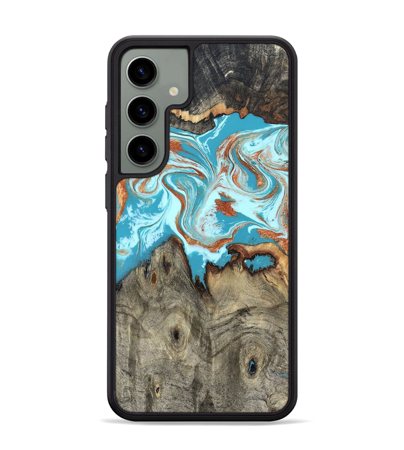 Galaxy S24 Plus Wood Phone Case - Evette (Teal & Gold, 826699)