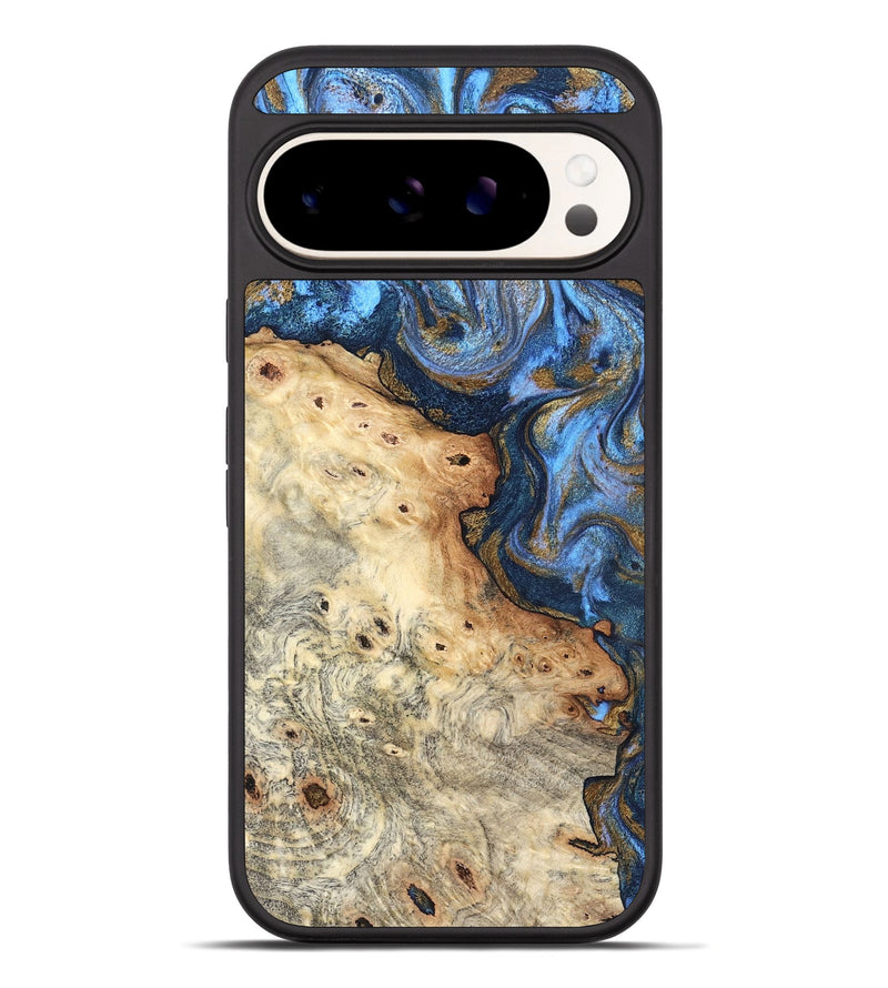 Pixel 10 Pro XL Wood Phone Case - Nevaeh (Teal & Gold, 826700)
