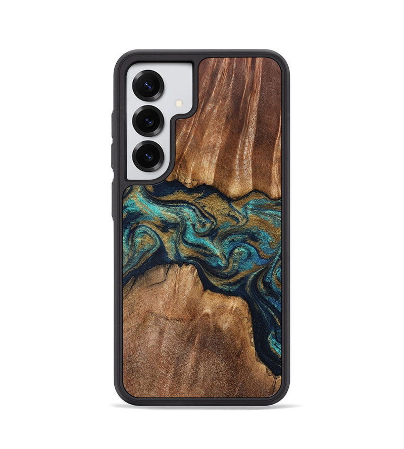 Galaxy S25 Wood Phone Case - Rolla (Teal & Gold, 826701)