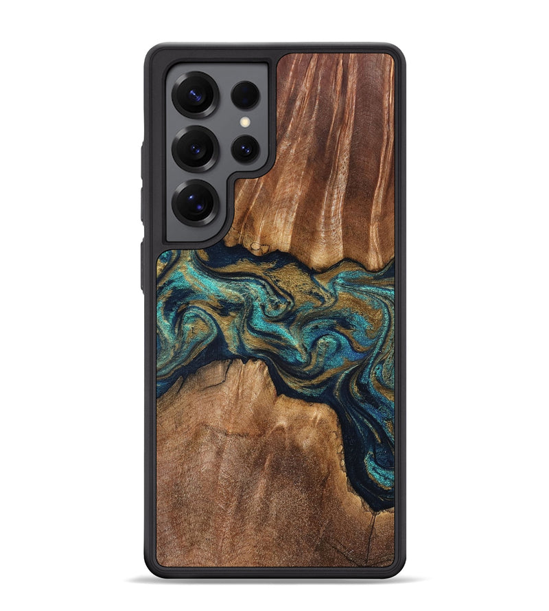 Galaxy S25 Ultra Wood Phone Case - Rolla (Teal & Gold, 826701)