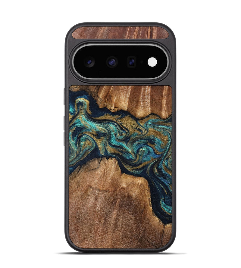 Pixel 11 Wood Phone Case - Rolla (Teal & Gold, 826701)