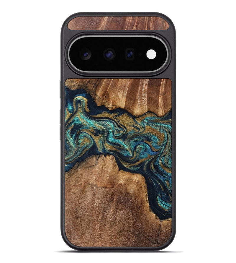 Pixel 11 Pro XL Wood Phone Case - Rolla (Teal & Gold, 826701)