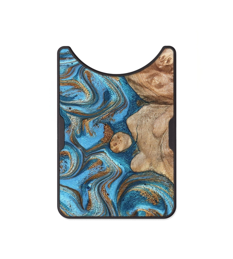 Alloy Wood Wallet - Adriane (Teal & Gold, 826702)