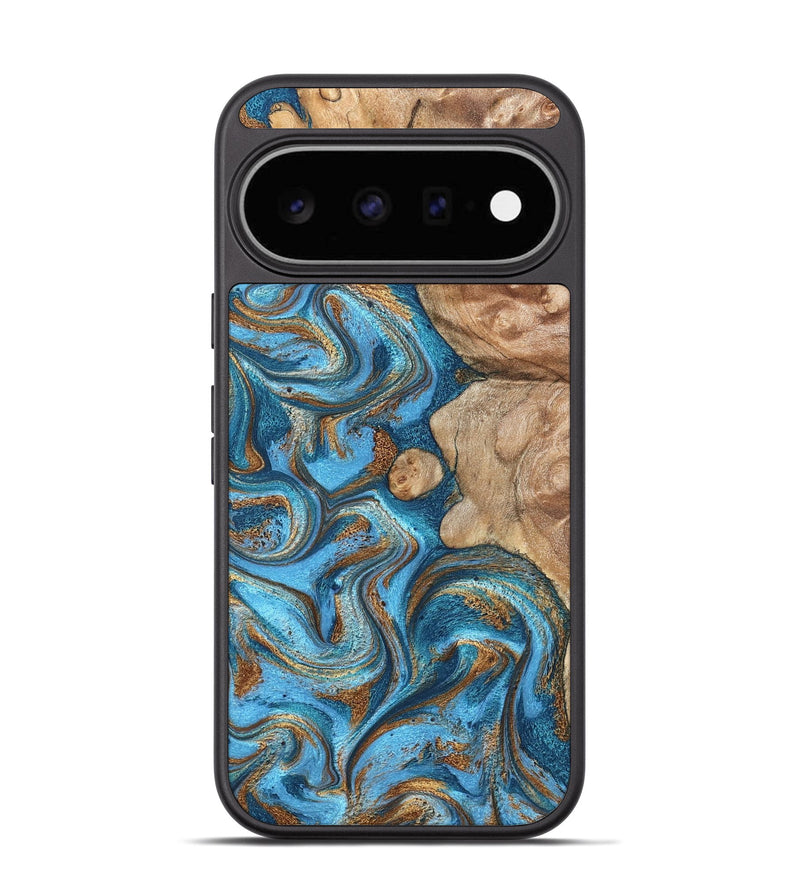 Pixel 11 Wood Phone Case - Adriane (Teal & Gold, 826702)
