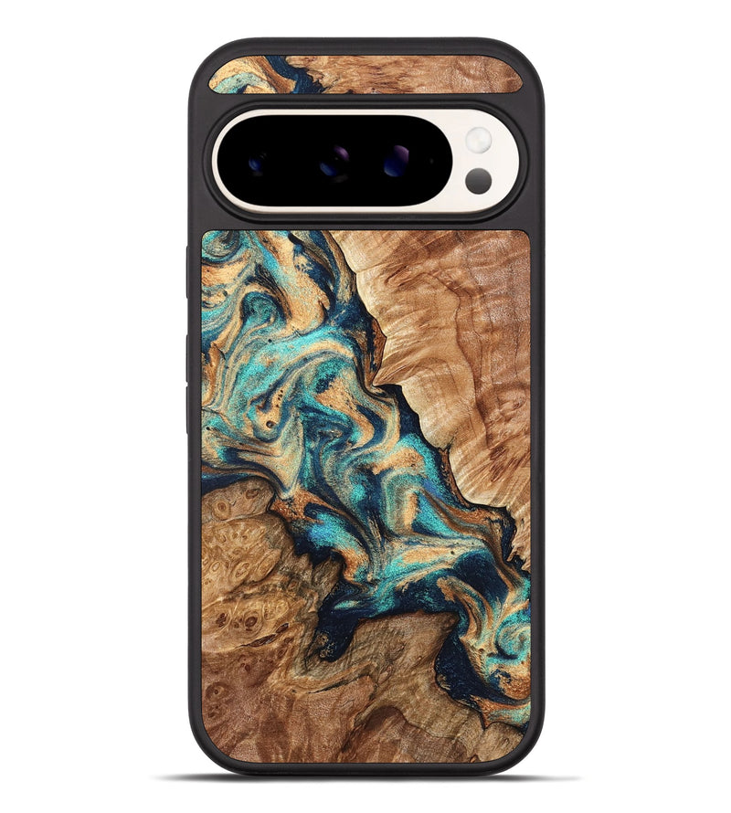 Pixel 10 Pro XL Wood Phone Case - Ronny (Teal & Gold, 826704)