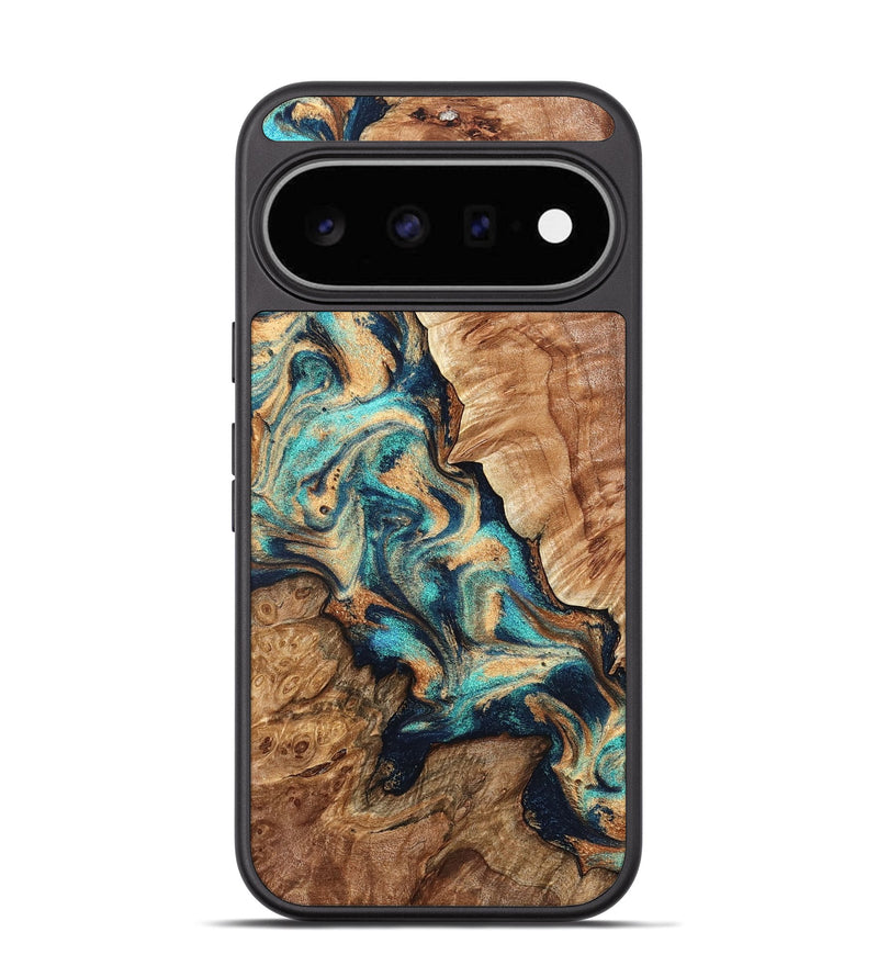 Pixel 11 Wood Phone Case - Ronny (Teal & Gold, 826704)