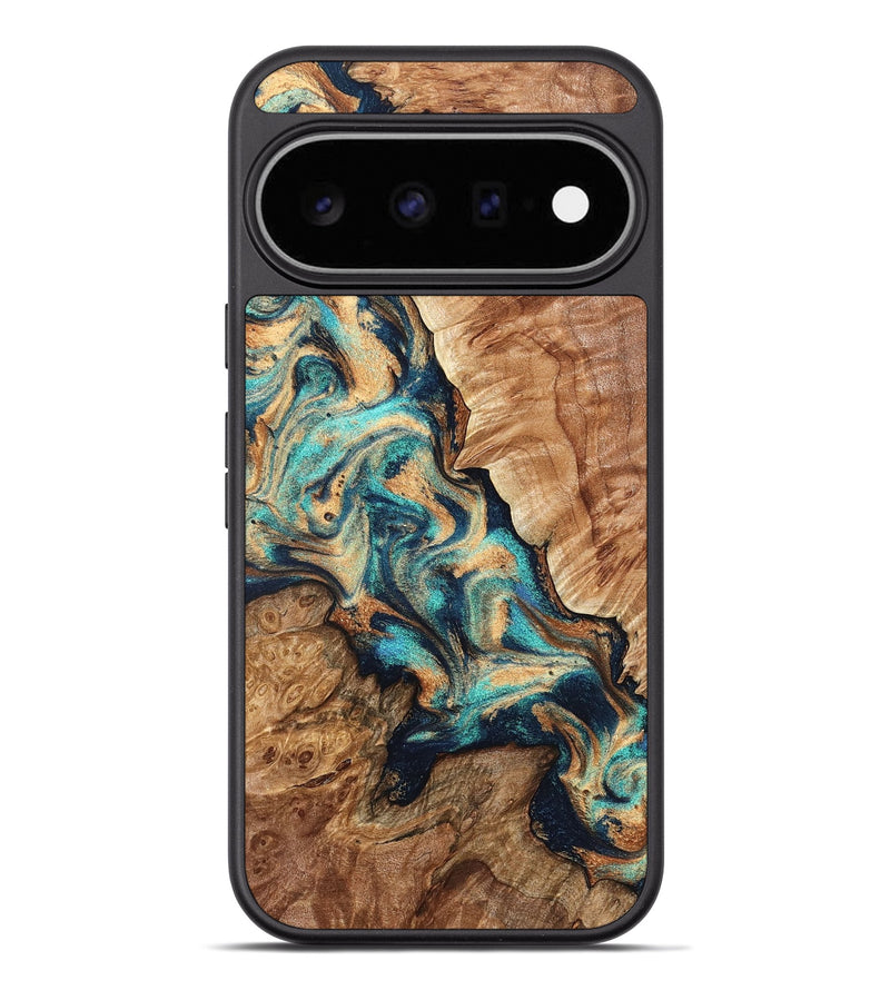 Pixel 11 Pro XL Wood Phone Case - Ronny (Teal & Gold, 826704)