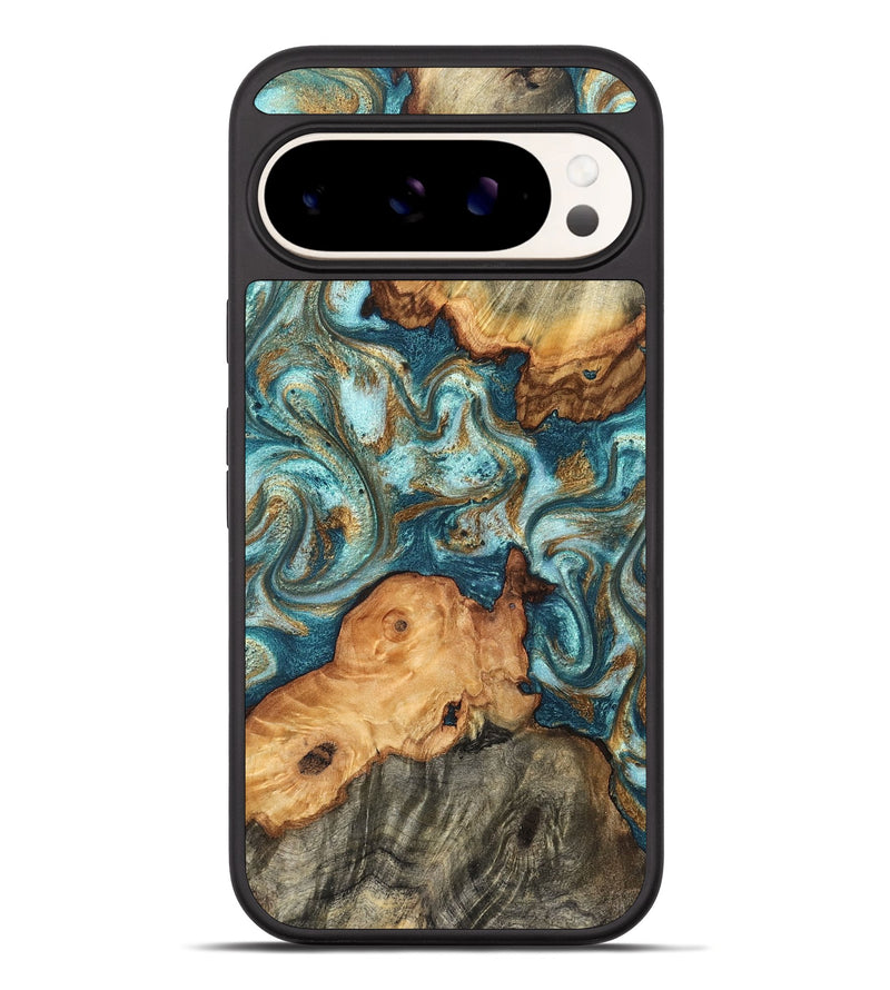 Pixel 10 Pro XL Wood Phone Case - Dian (Teal & Gold, 826706)