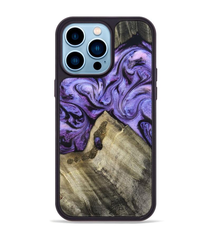 iPhone 14 Pro Max Wood Phone Case - Hilton (Purple, 826712)