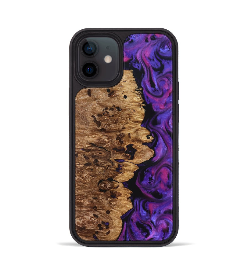 iPhone 12 Wood Phone Case - Mamie (Purple, 826713)
