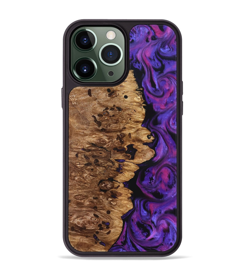 iPhone 13 Pro Max Wood Phone Case - Mamie (Purple, 826713)