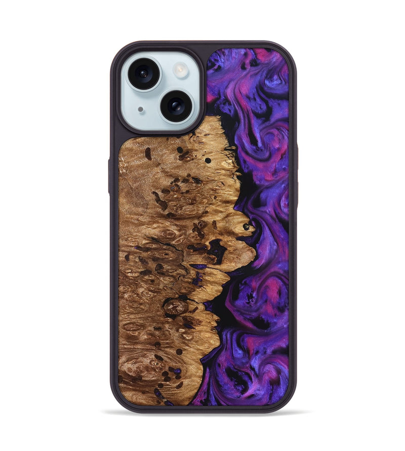 iPhone 15 Wood Phone Case - Mamie (Purple, 826713)