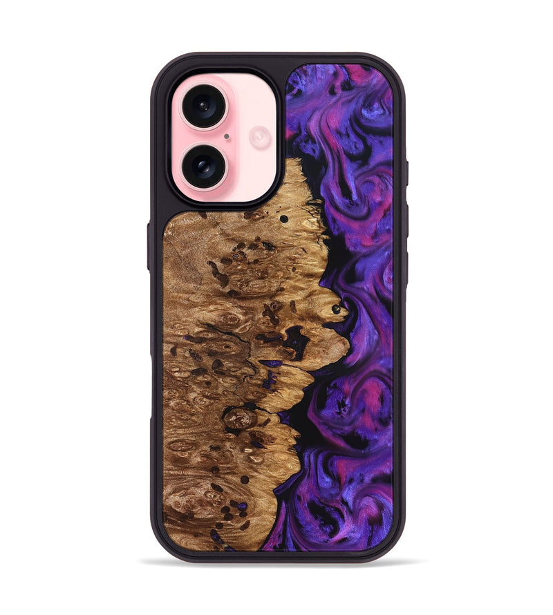iPhone 16 Wood Phone Case - Mamie (Purple, 826713)