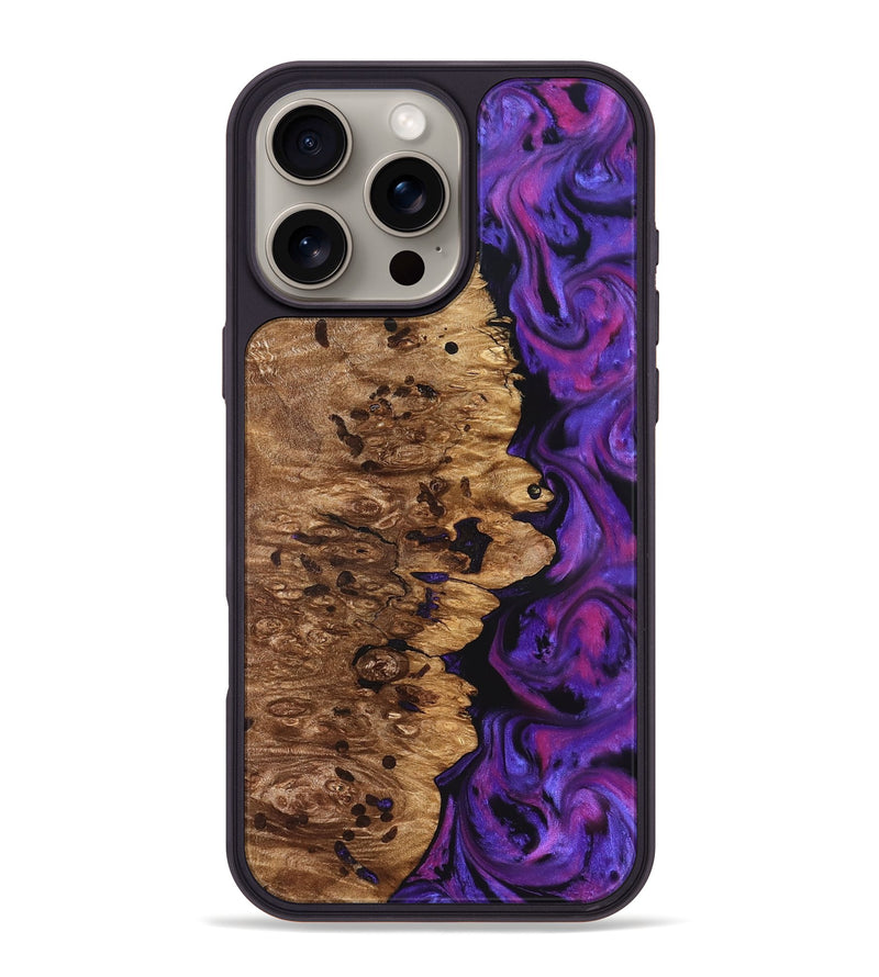 iPhone 16 Pro Max Wood Phone Case - Mamie (Purple, 826713)