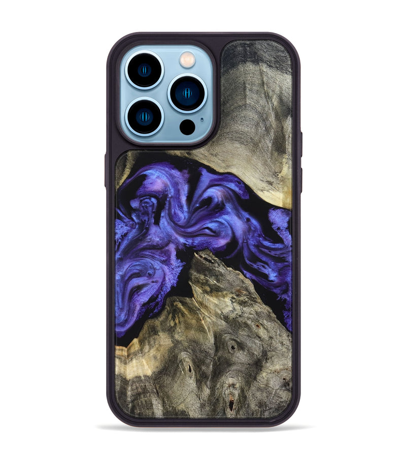 iPhone 14 Pro Max Wood Phone Case - Sincere (Purple, 826716)