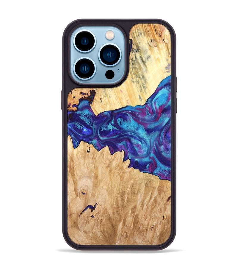iPhone 14 Pro Max Wood Phone Case - Lesia (Purple, 826718)