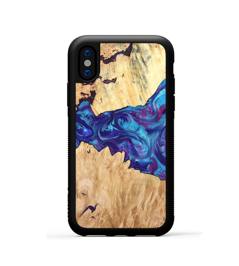iPhone Xs Wood Phone Case - Lesia (Purple, 826718)