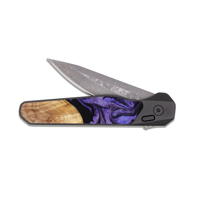 EDC Dark Damascus Wood Pocket Knife - Lottie (Purple, 826720)