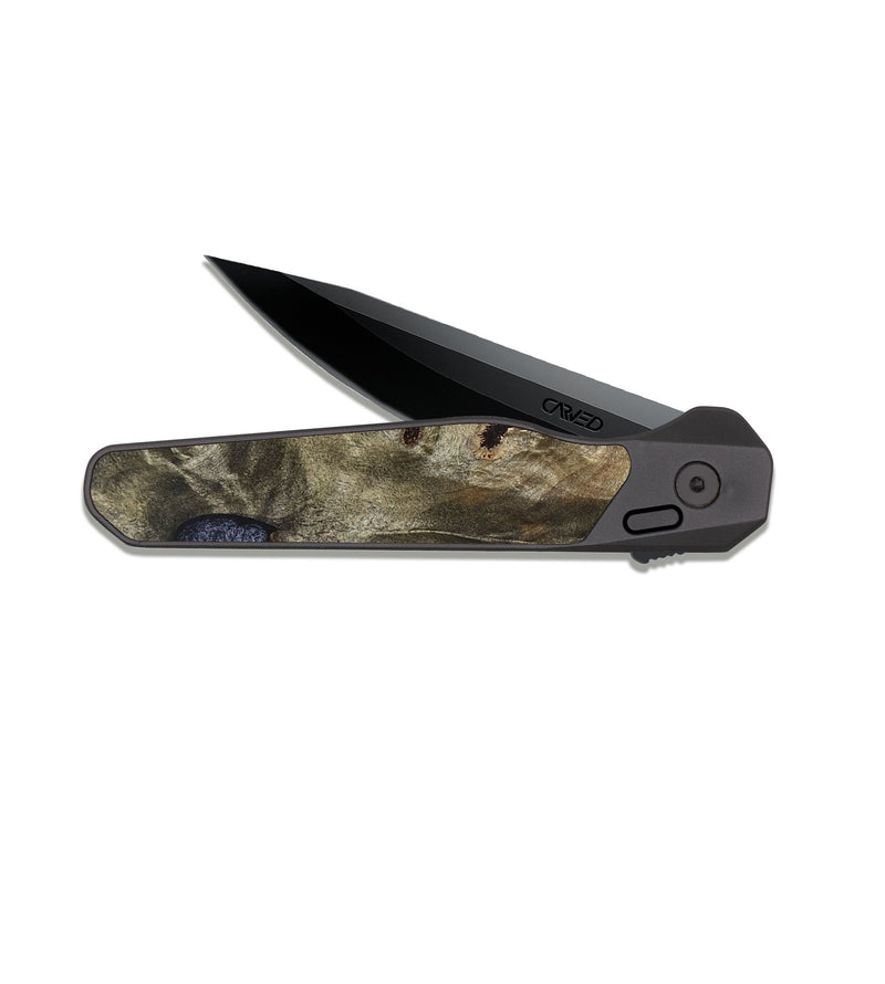 EDC Dark Slate Wood Pocket Knife - Darian (Wood Burl, 826727)